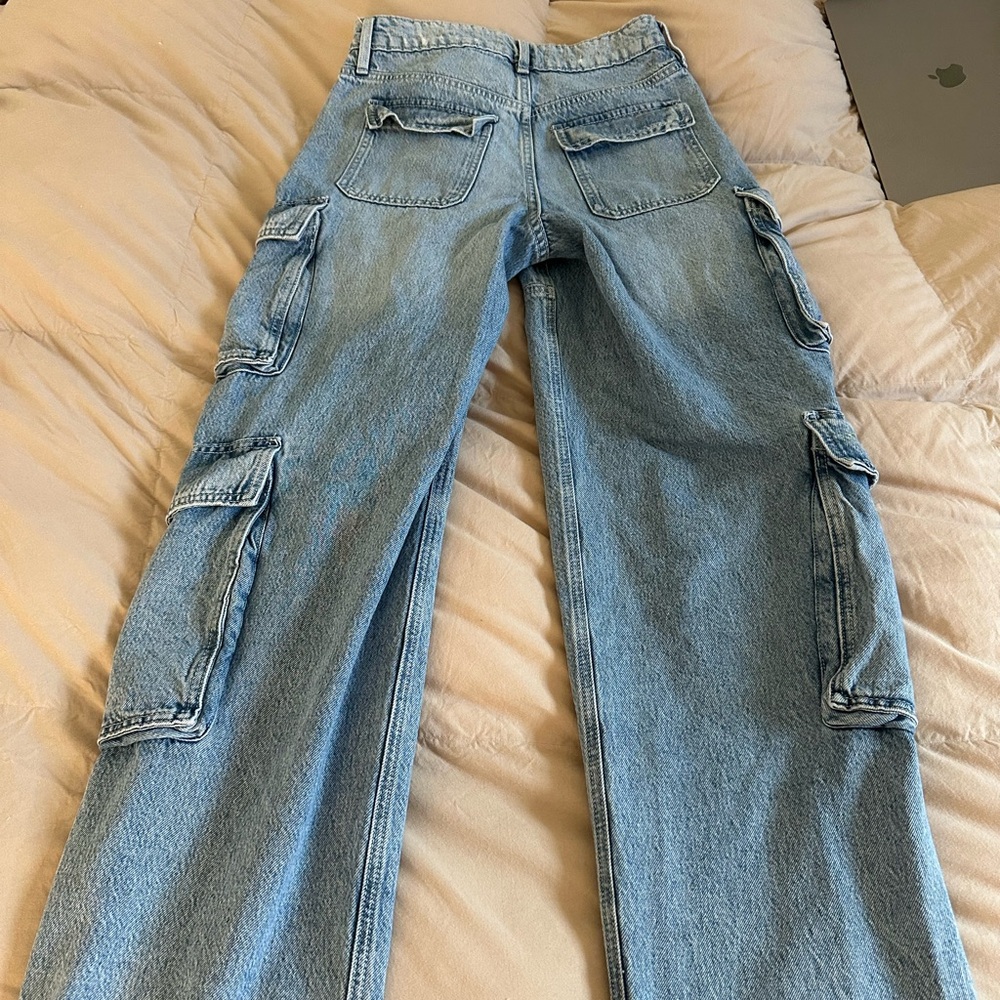 Garage Light Blue Cargo Jeans - Picture 2 of 4
